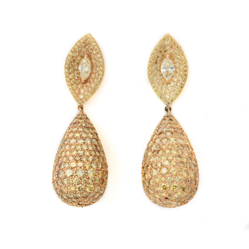 18K Yellow Gold Fancy Yellow Diamond Earrings