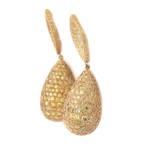 18K Yellow Gold Fancy Yellow Diamond Earrings