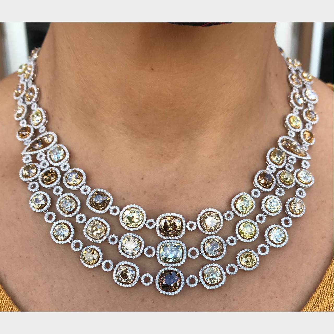 Sophia D.100.27 Ct. Natural Fancy Color Diamond Necklace
