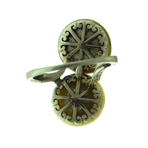 GIA Certified Natural Pearl Deco Ring