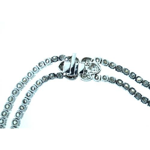 Platinum & 18K Yellow Gold Diamond and Emerald Flower Necklace
