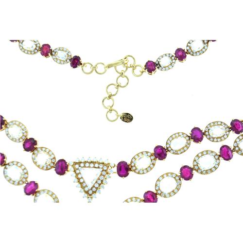 Burma Ruby & Rose Cut Diamond Necklace