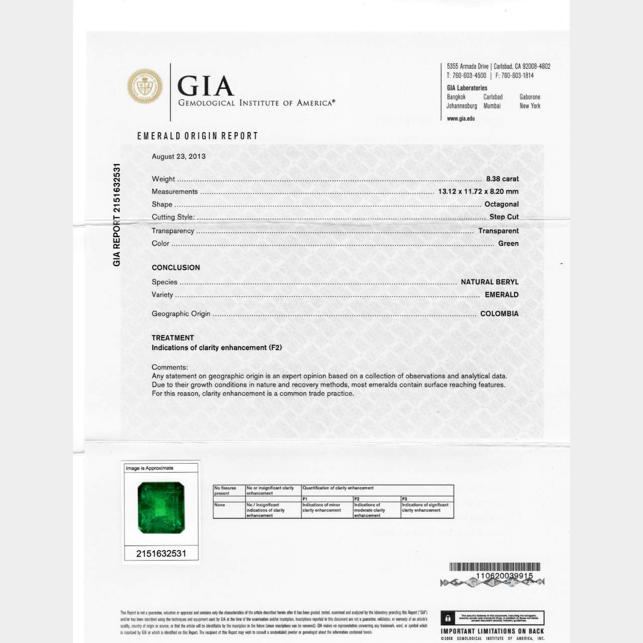 14.67 Ct. GIA Certified Colombian Emerald and Diamond Earrings