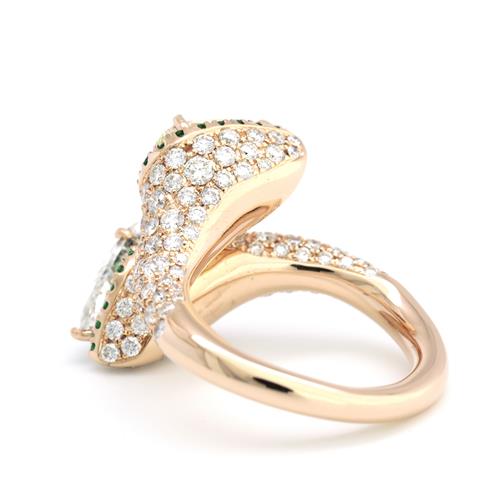 18K Rose Gold GIA Certified Fancy Yellow Diamond Ring
