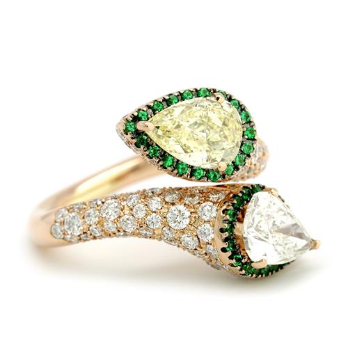 18K Rose Gold GIA Certified Fancy Yellow Diamond Ring