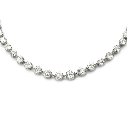 Stunning European Cut Diamond Necklace