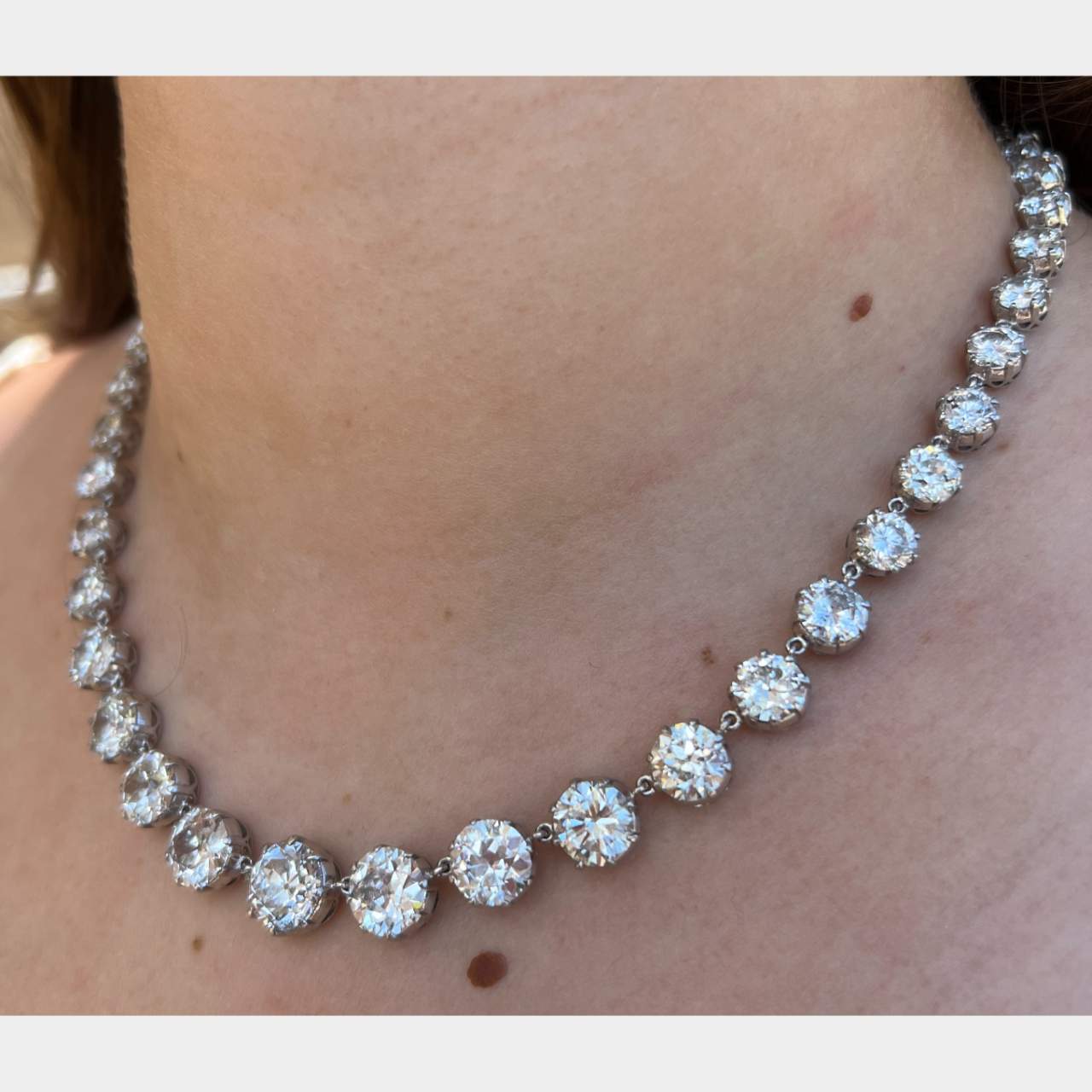 45.15 Ct European Cut Diamond Necklace