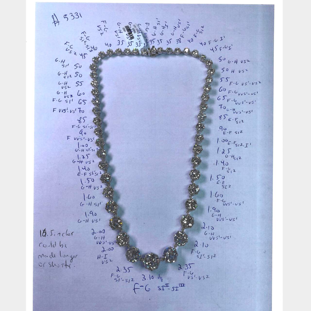 45.15 Ct European Cut Diamond Necklace