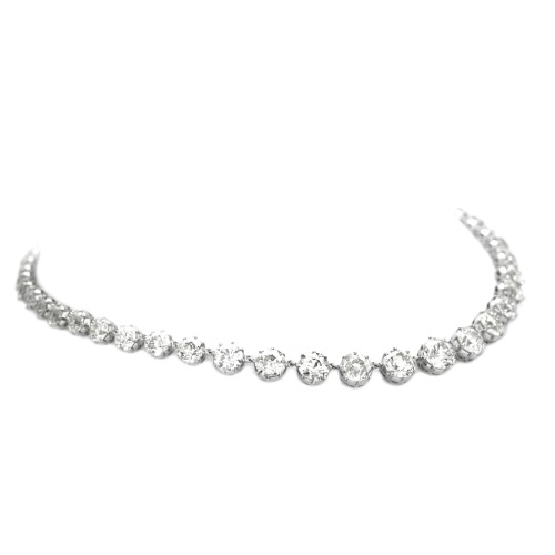 51.08 Ct European Cut Diamond Tennis Necklace