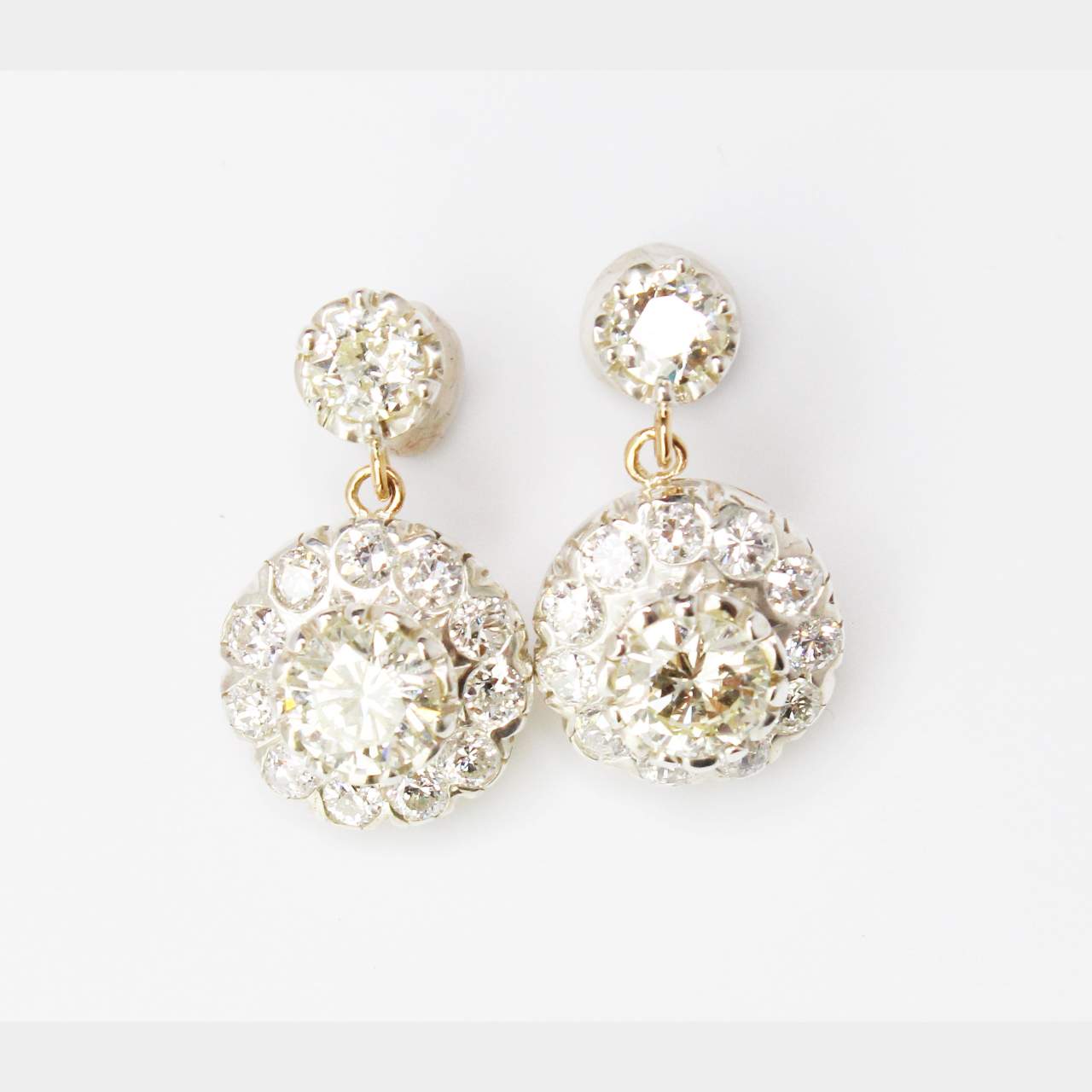 5.90 Ct European Cut Diamond Earrings