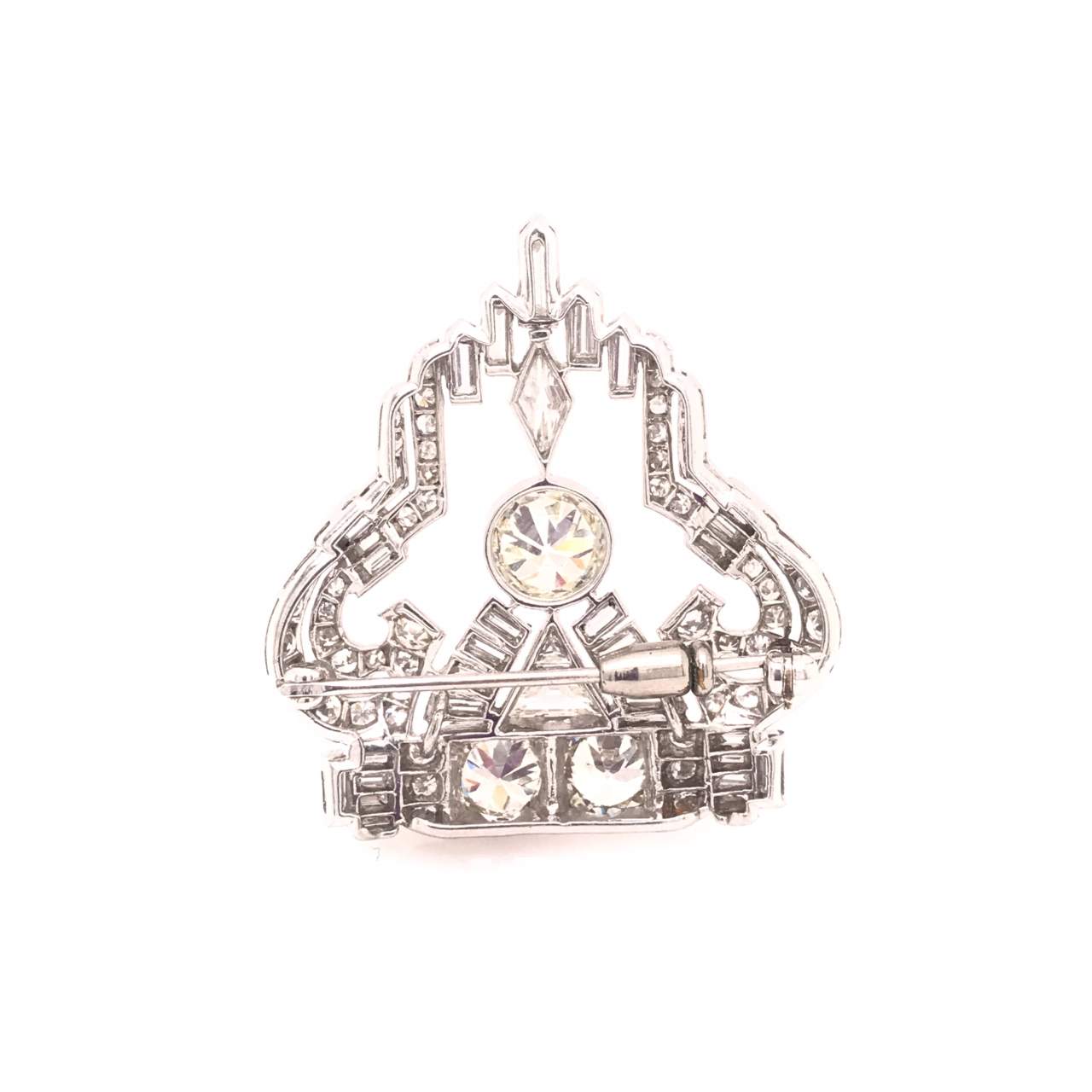 6.90 Ct* Diamond Art Deco Pin