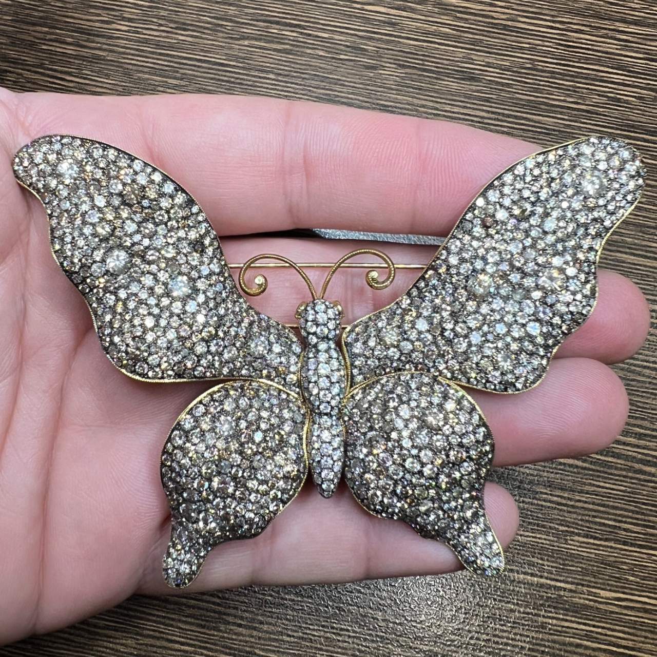 18K Yellow Gold En Tremblant 22.74 Ct. Diamond Butterfly Pin