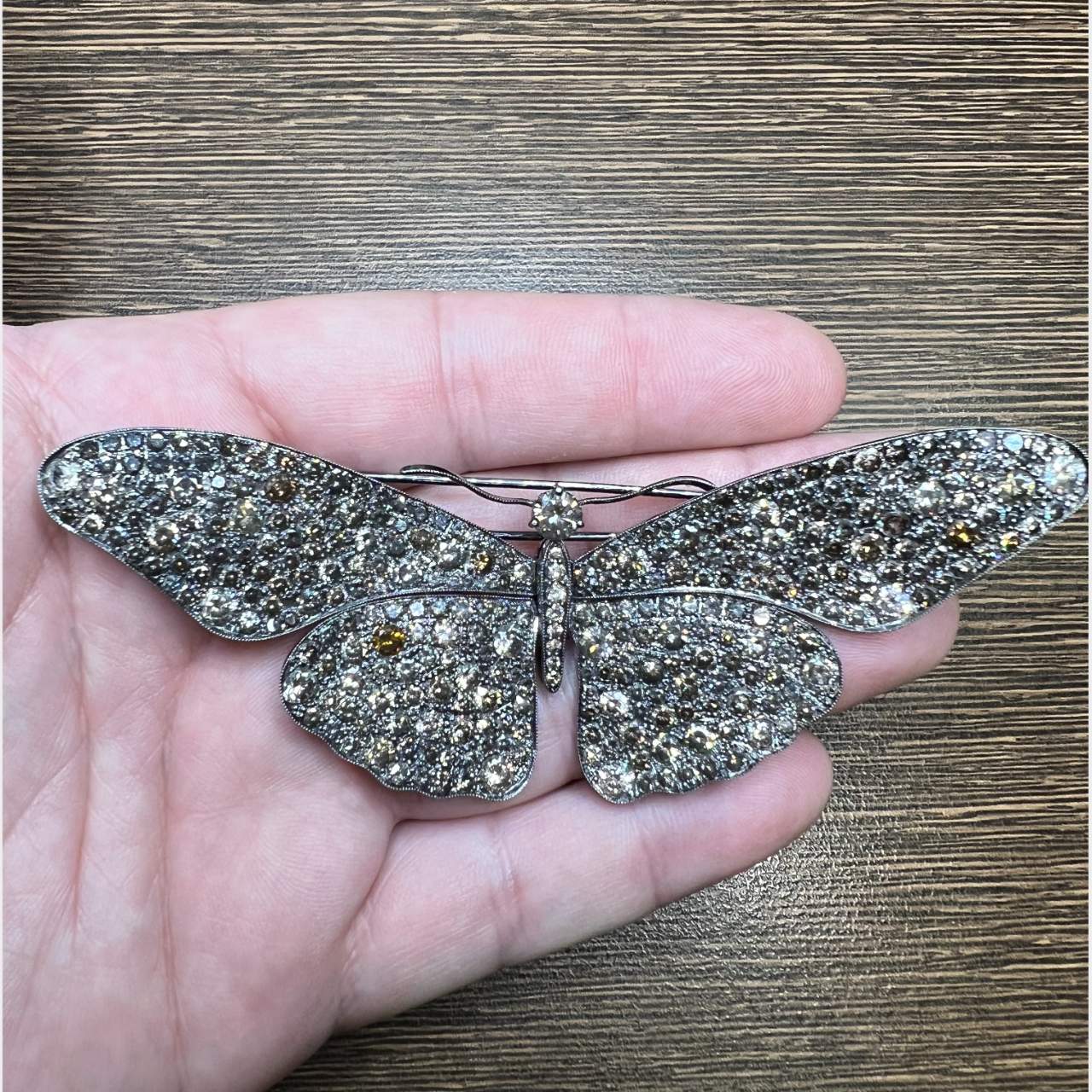 18K Black Gold En Tremblant Butterfly Brooch