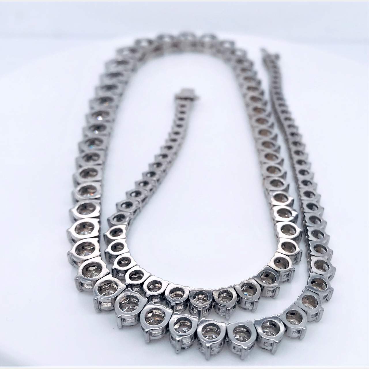 18K White Gold 45.60 Ct. Graduated Diamond Necklace
