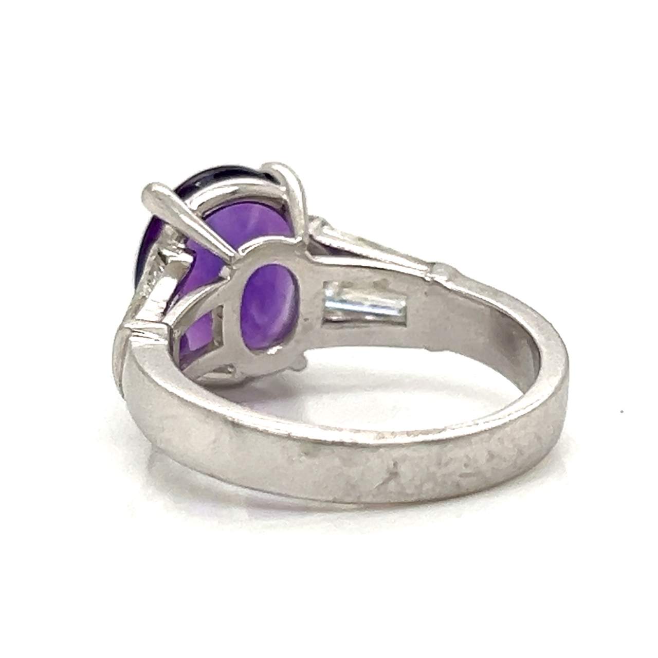 Platinum Amethyst & Diamond Ring