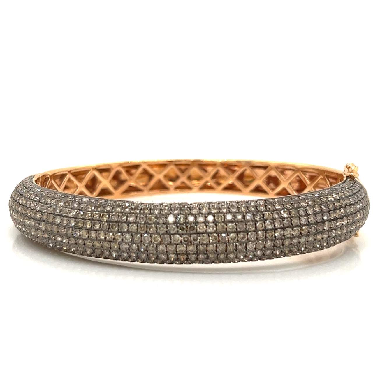 18K Rose Gold Champagne Diamond Bangle