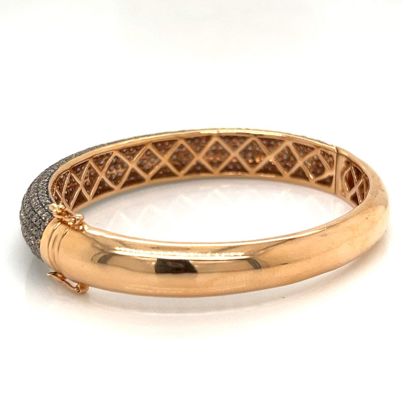 18K Rose Gold Champagne Diamond Bangle