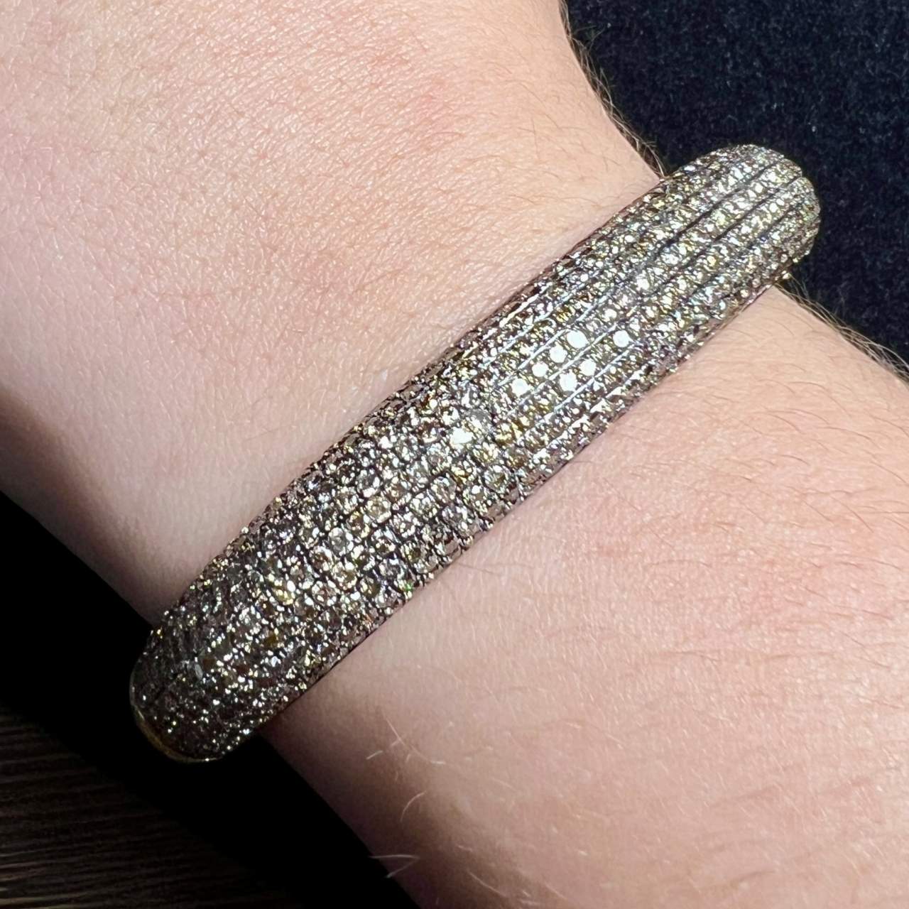 18K Rose Gold Champagne Diamond Bangle