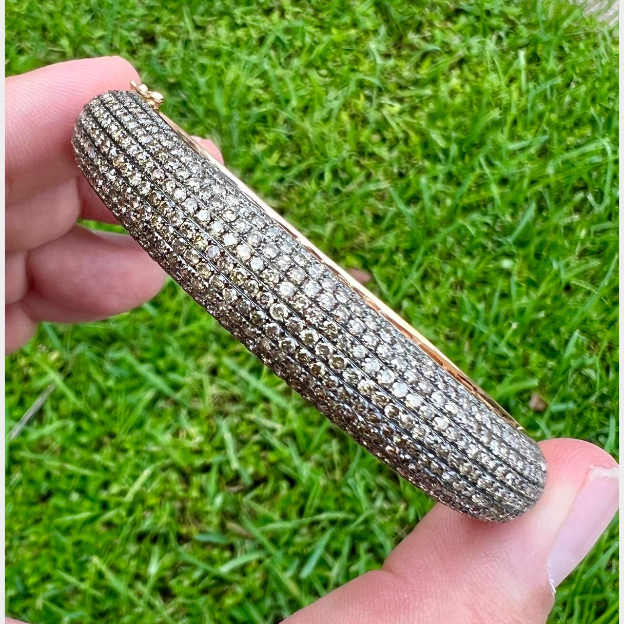 18K Rose Gold Champagne Diamond Bangle
