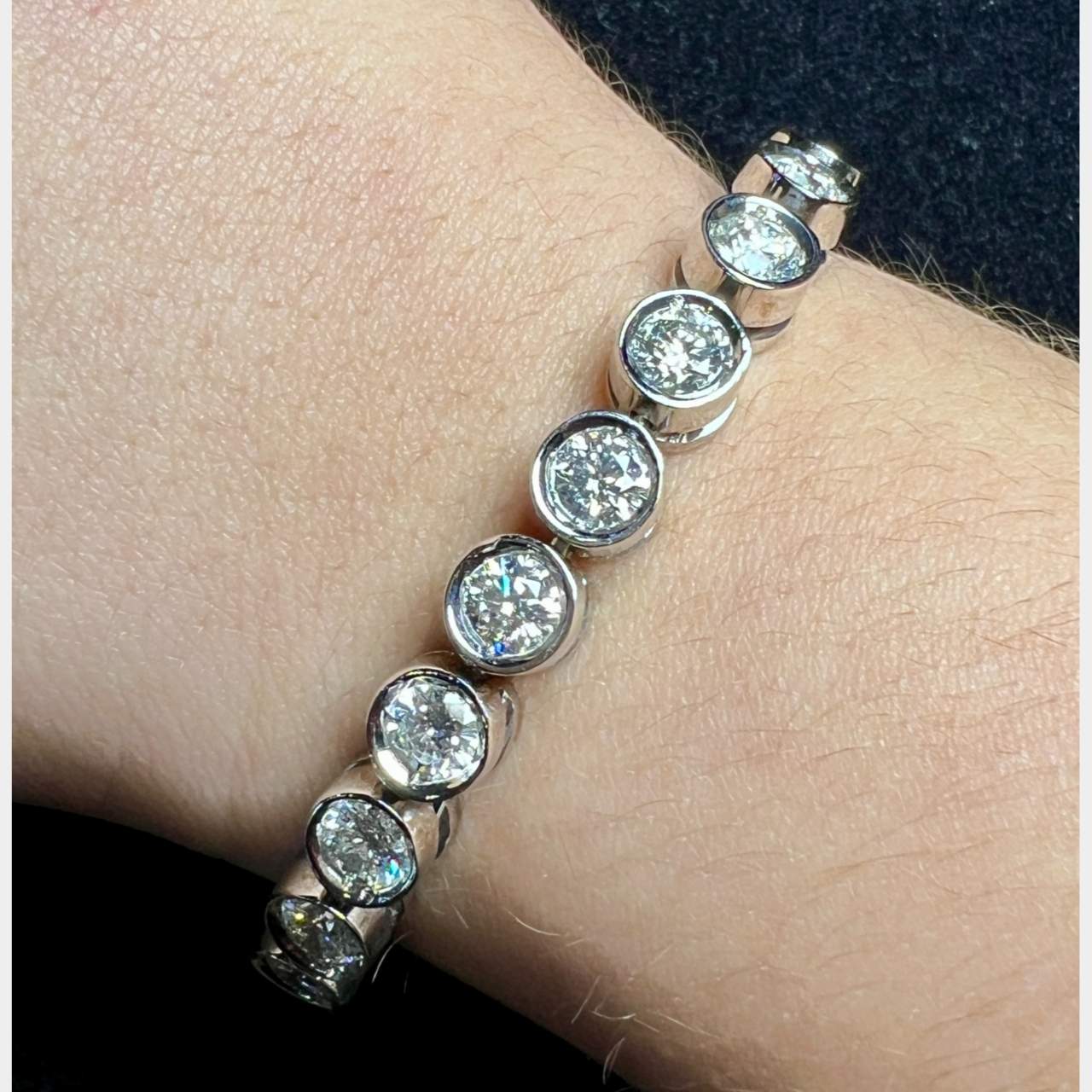 18K White Gold 12.50 Ct Diamond Tennis Bracelet