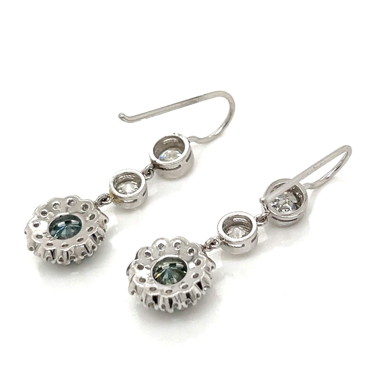 Platinum Irradiated Diamond Earrings