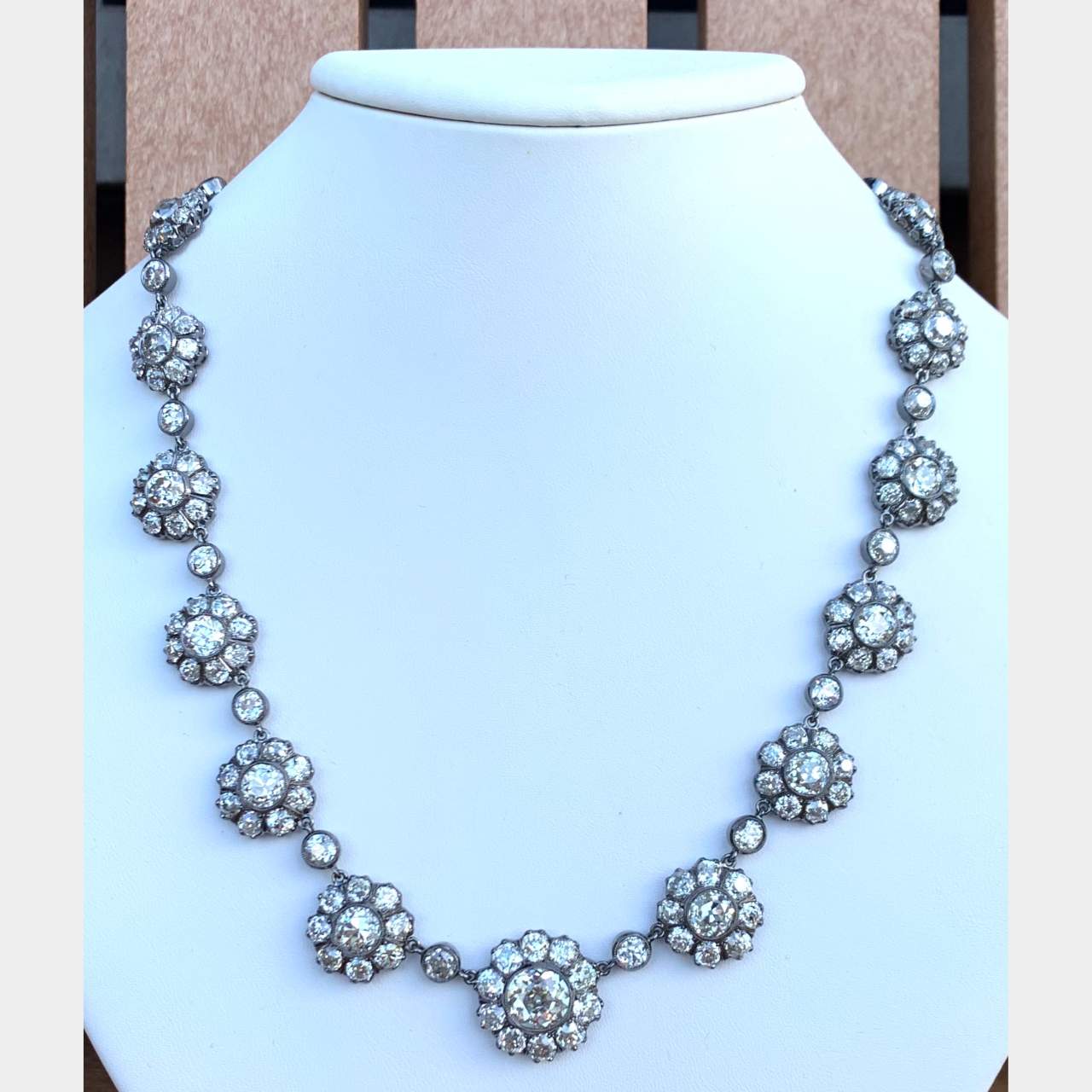 Platinum 57.69 Ct. Diamond Riviera Necklace