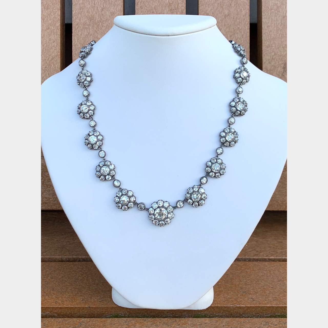 Platinum 57.69 Ct. Diamond Riviera Necklace