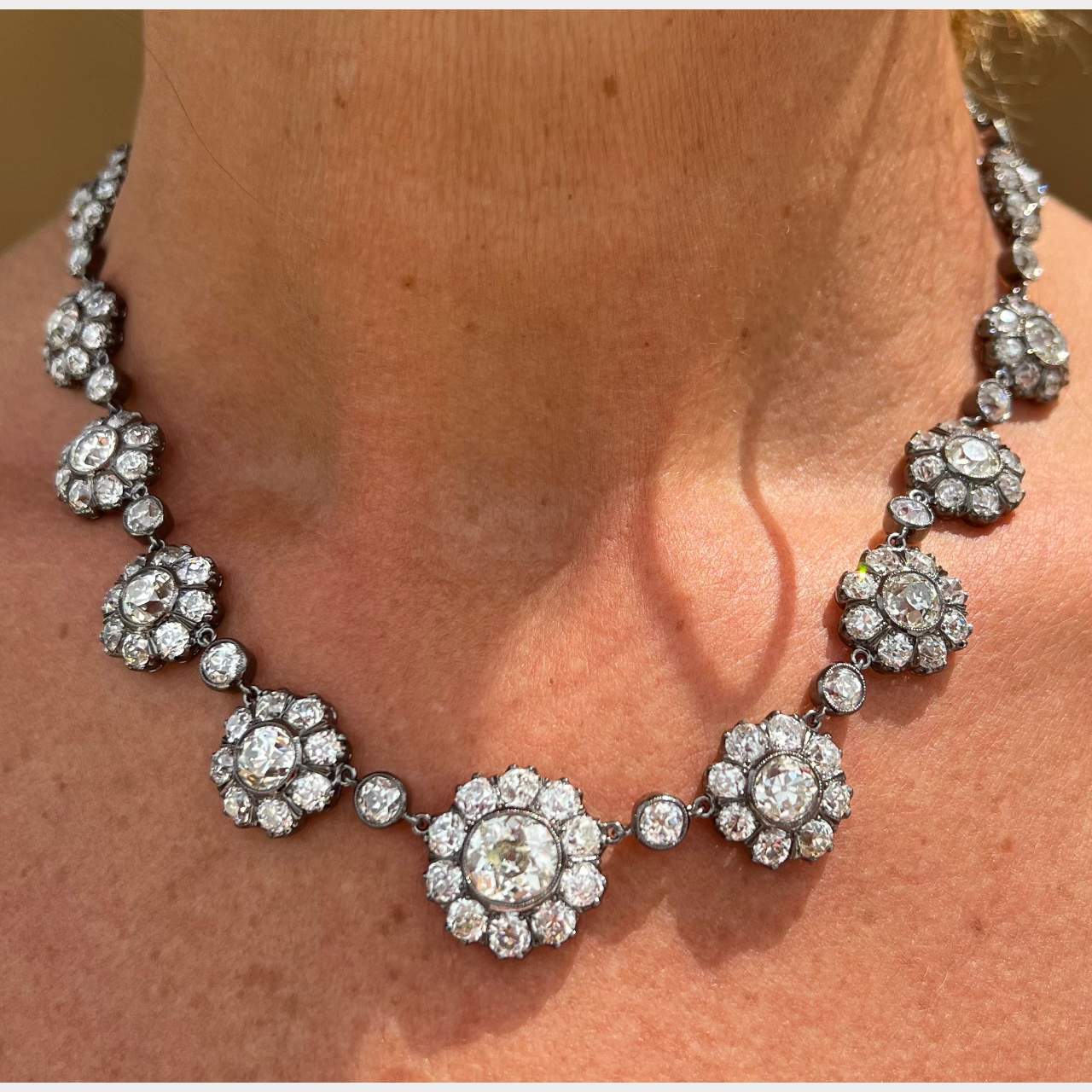 Platinum 57.69 Ct. Diamond Riviera Necklace