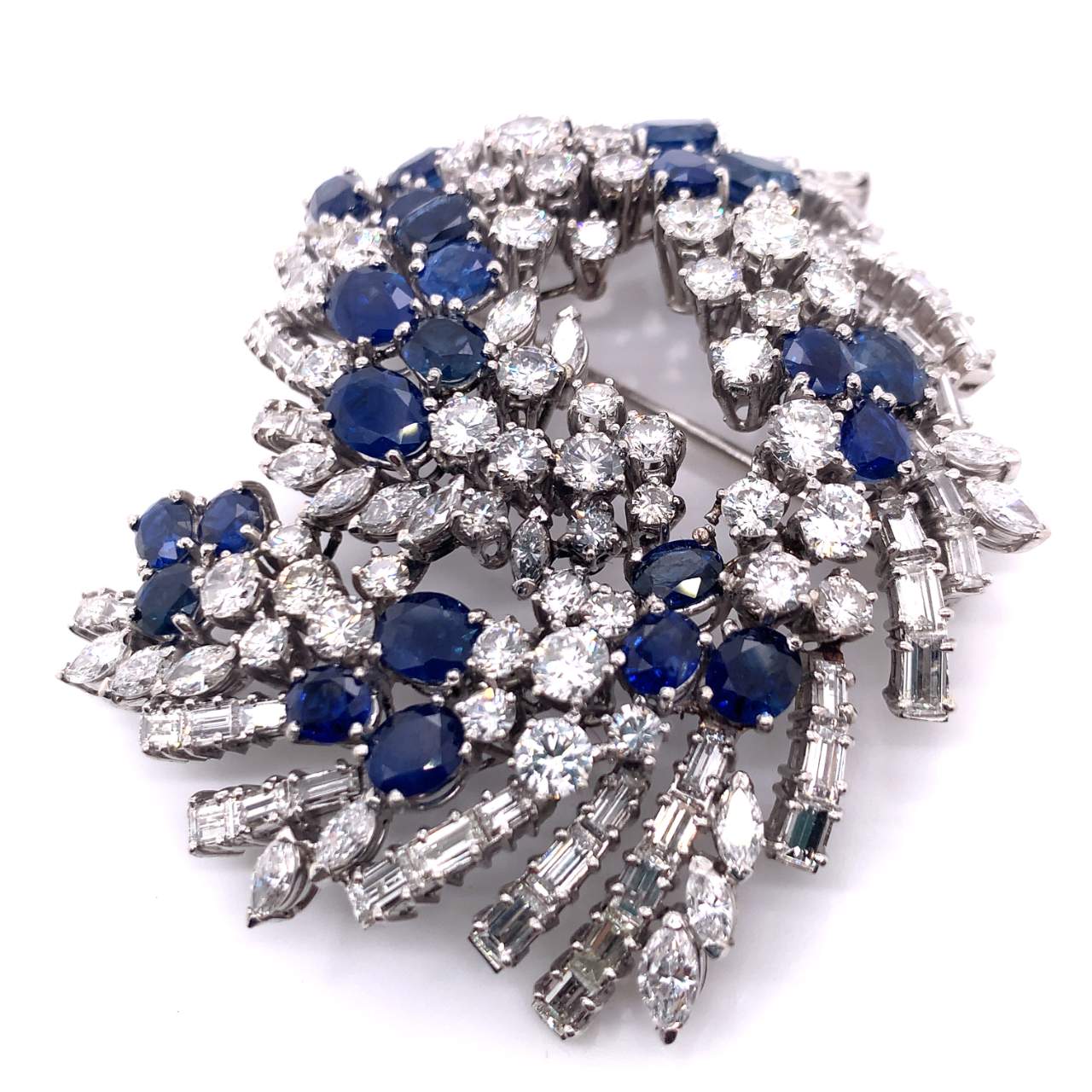 Art Deco Diamond and Sapphire Pin