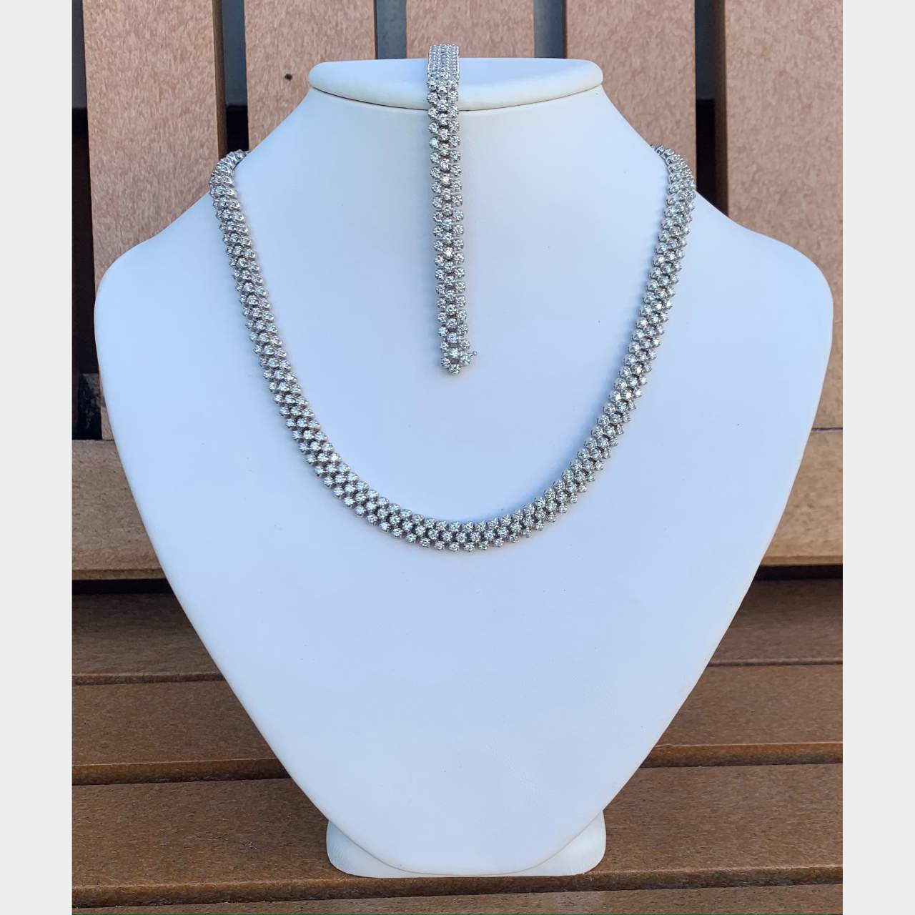 17.00 Ct. Necklace and Tennis Bracelet Set