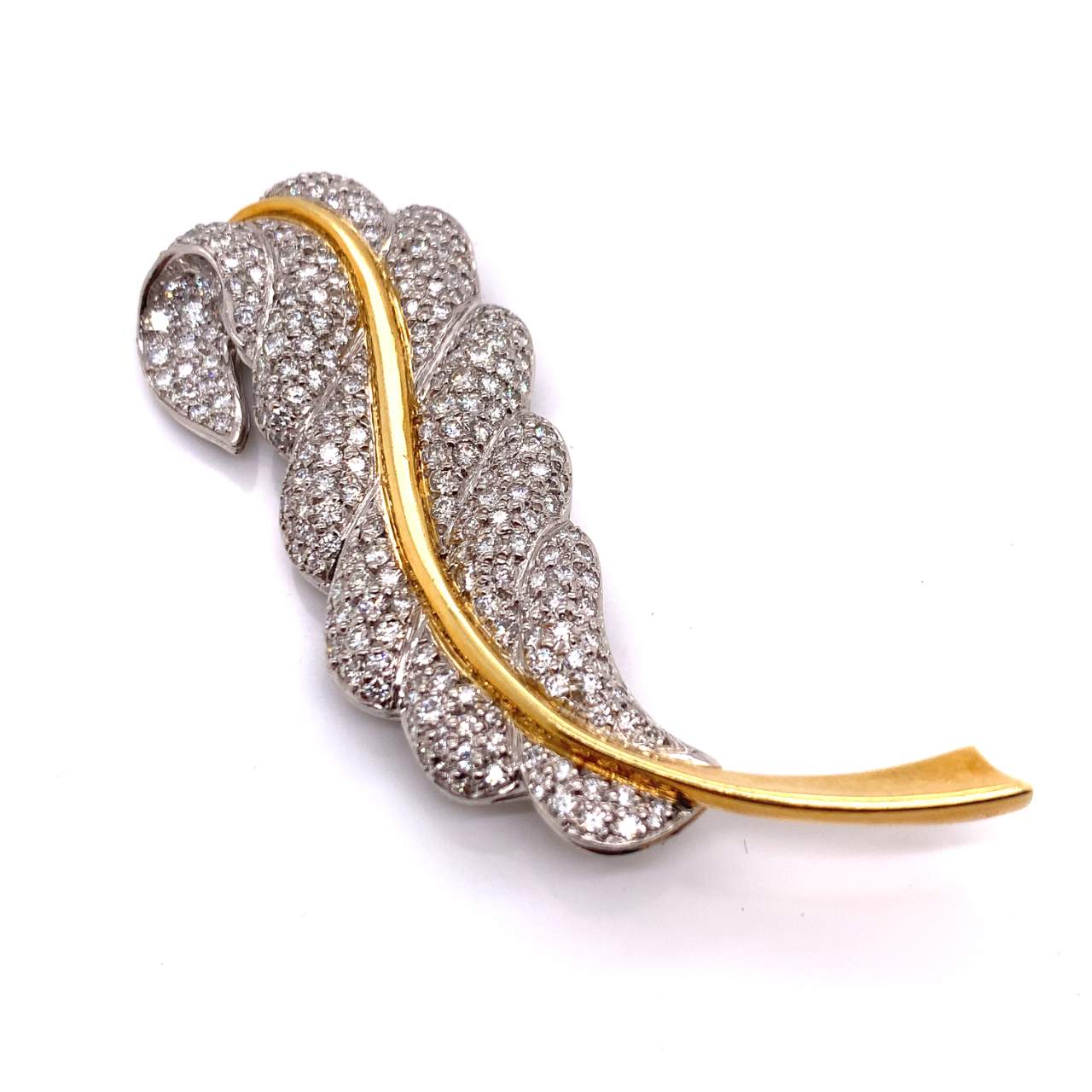 6.75 Ct. Diamond Feather Brooch