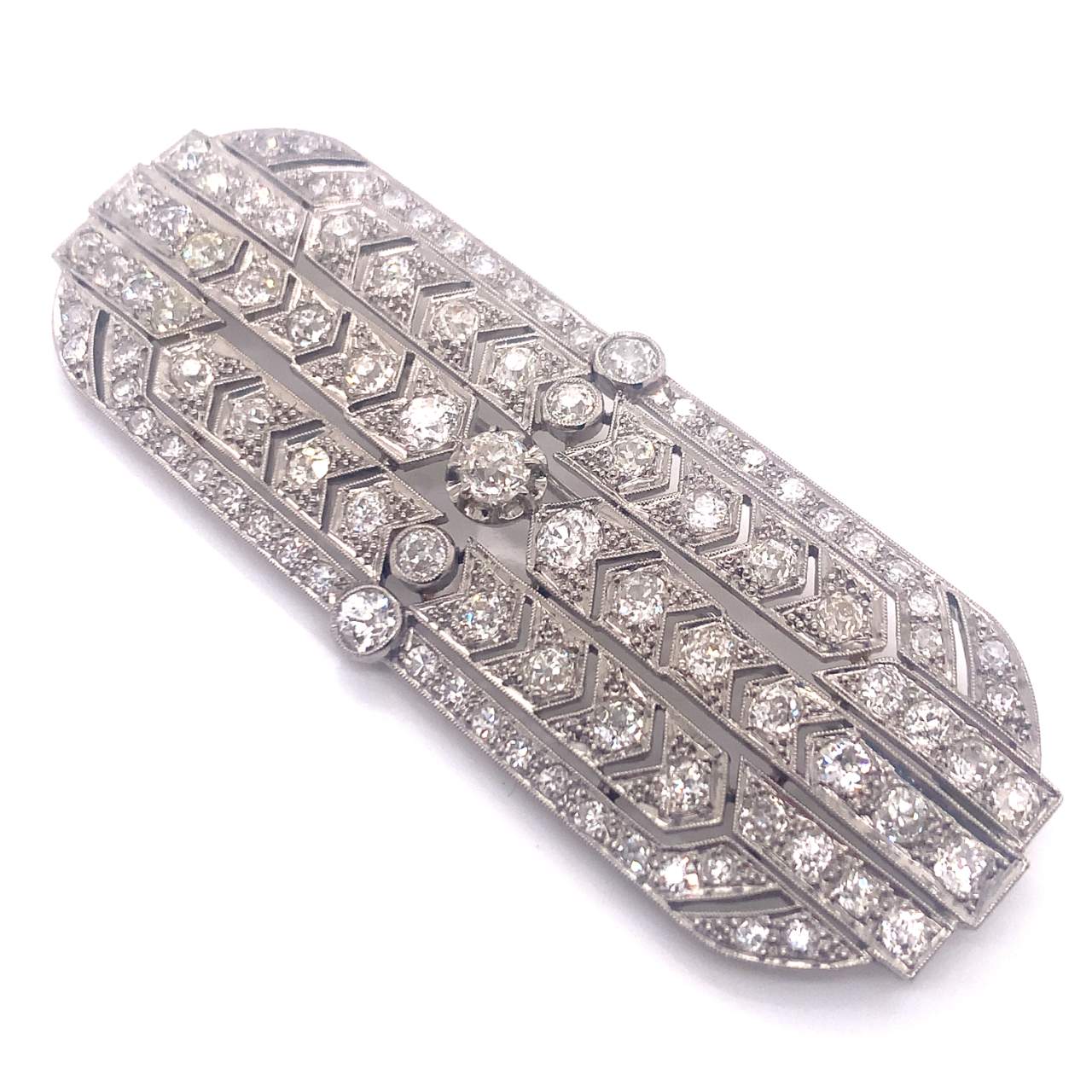 9.00 Art Deco Diamond Brooch