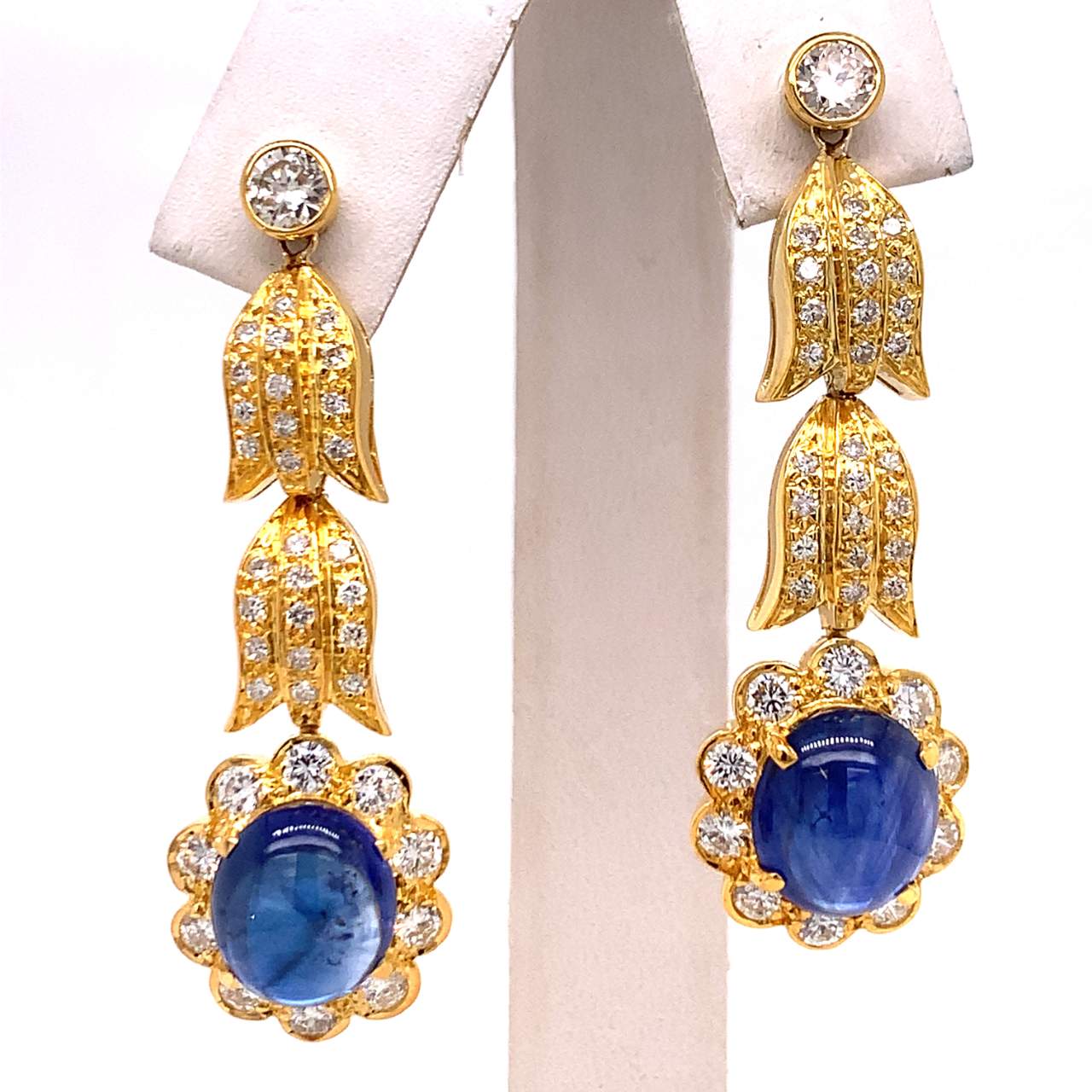 Diamond and Sapphire Chandelier Earrings