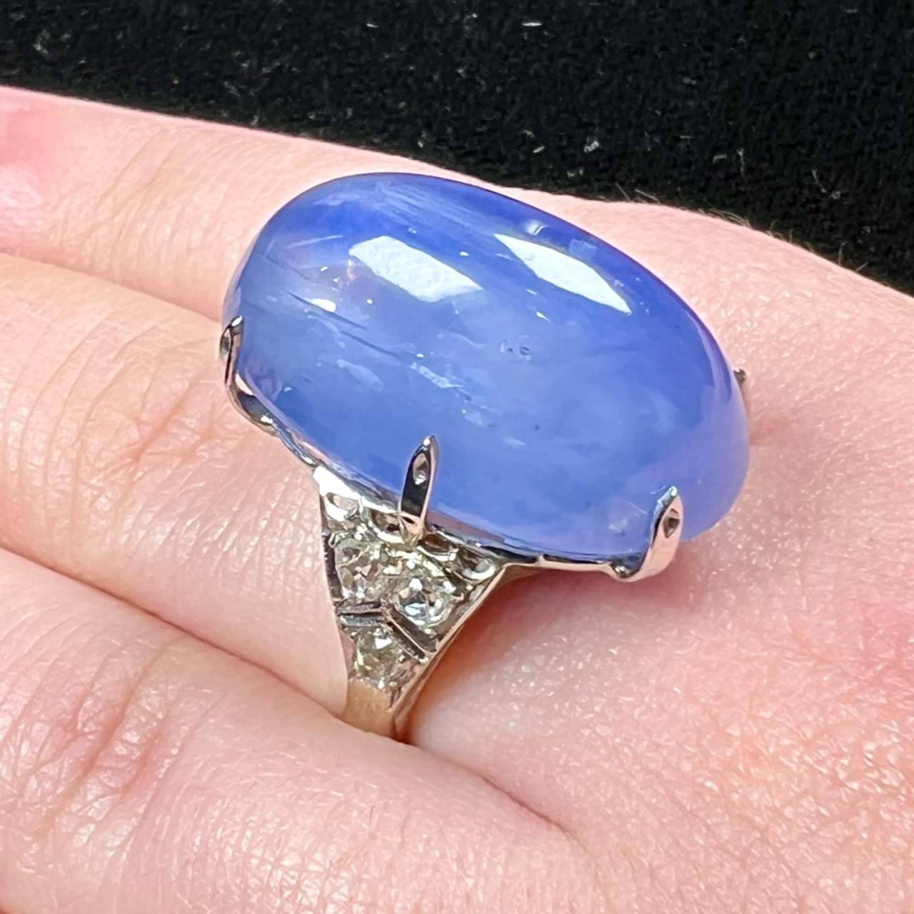 Antique 48.39 Ct. Star Sapphire and Diamond Ring