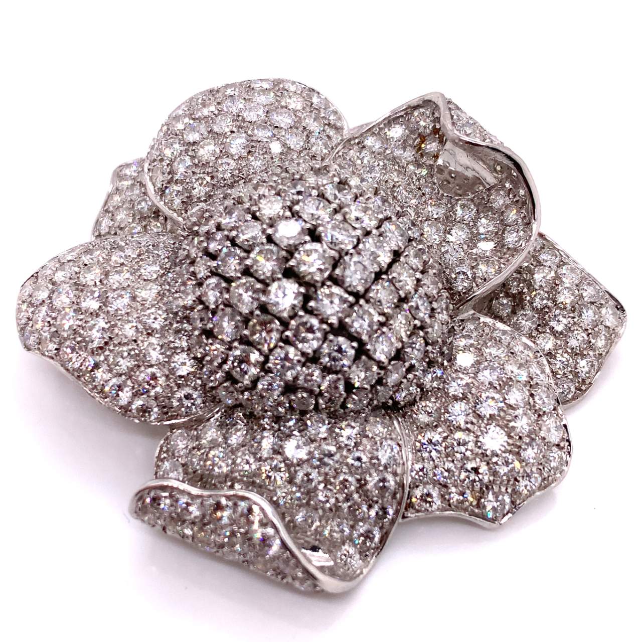 35.00 Ct. Diamond Flower Brooch