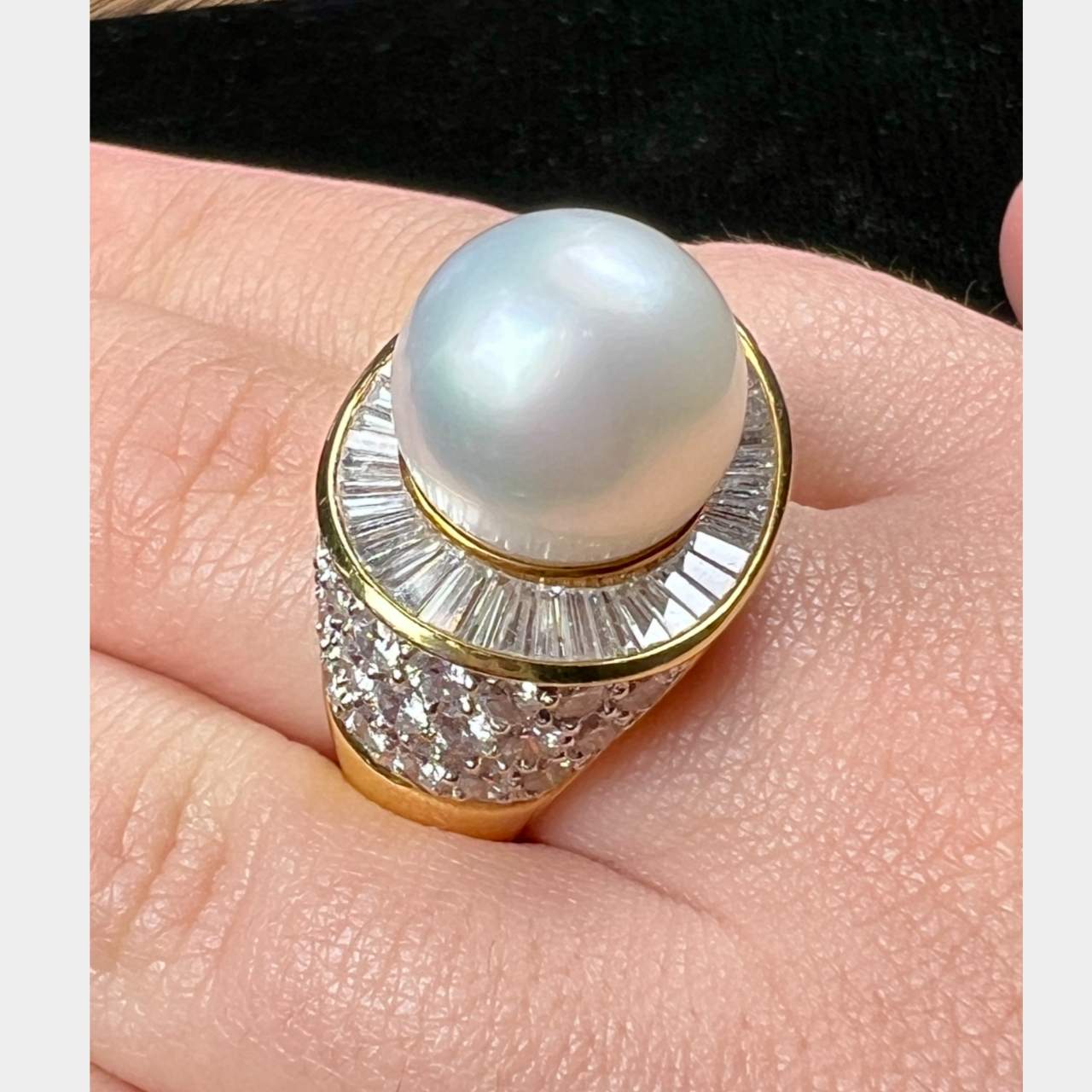 South Sea Pearl & Diamond Ring