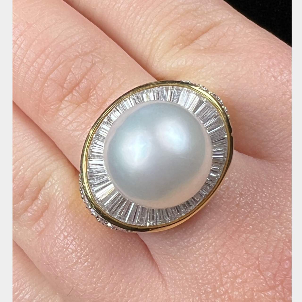 South Sea Pearl & Diamond Ring