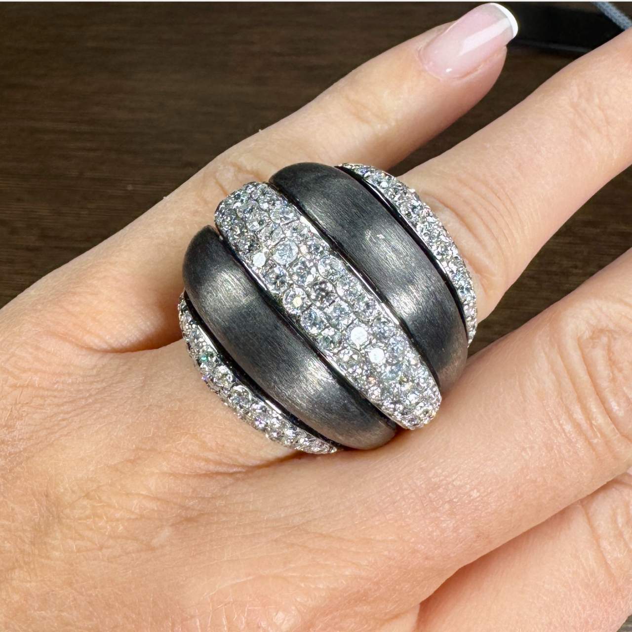 14k White Gold 7.79 Ct. Diamond Cocktail Ring