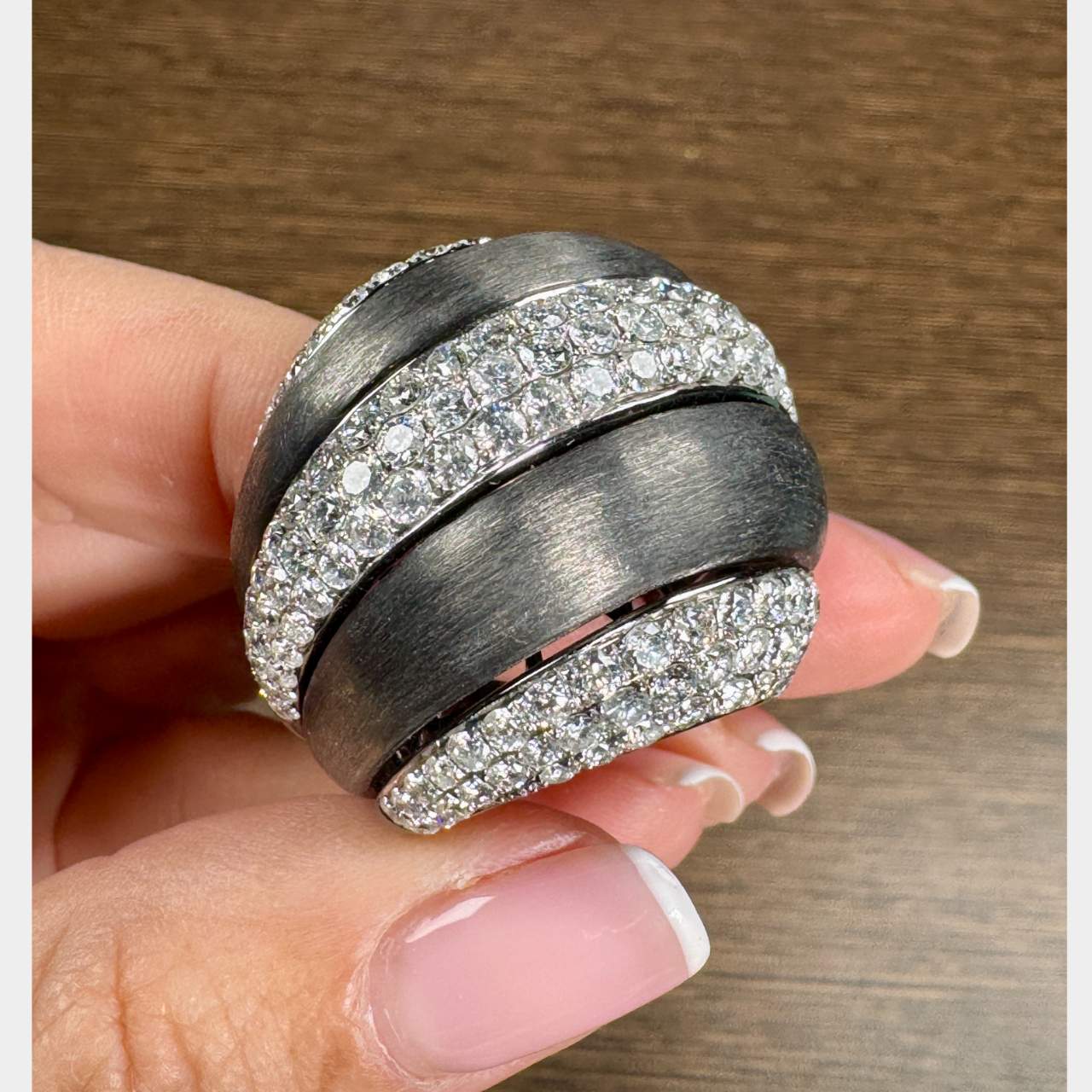 14k White Gold 7.79 Ct. Diamond Cocktail Ring