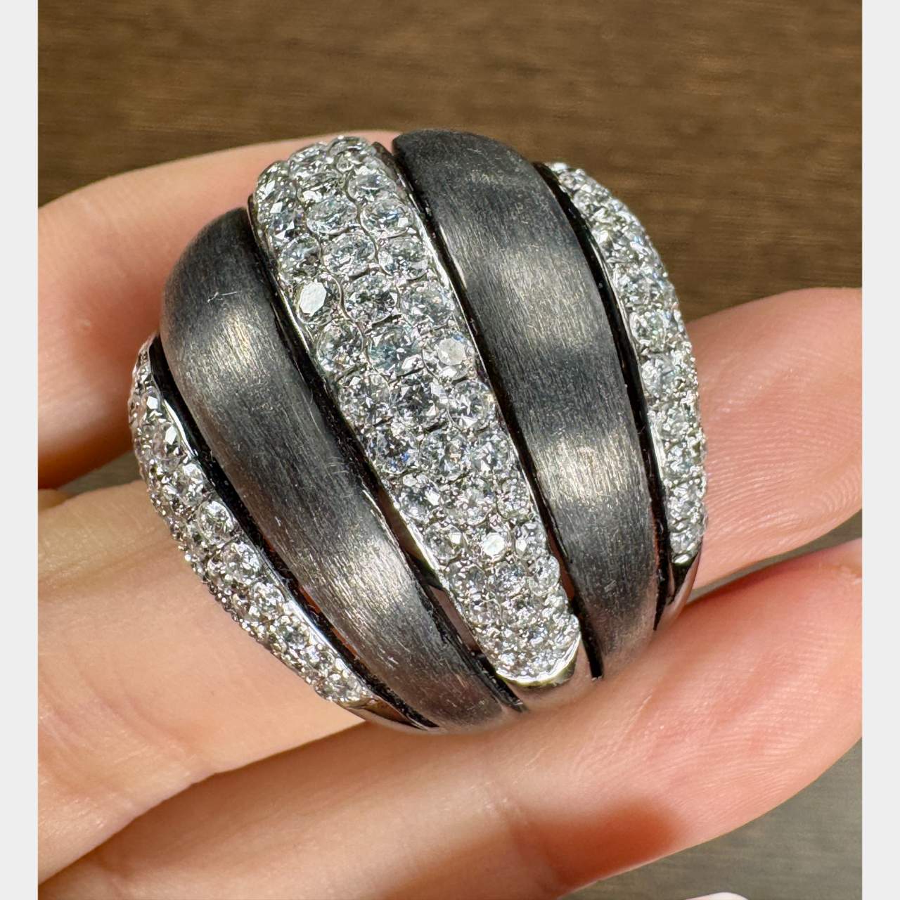 14k White Gold 7.79 Ct. Diamond Cocktail Ring