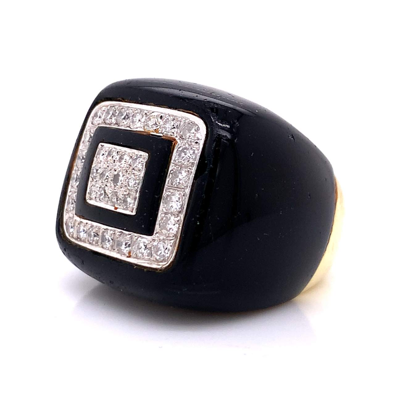18K Onyx & Diamond Ring