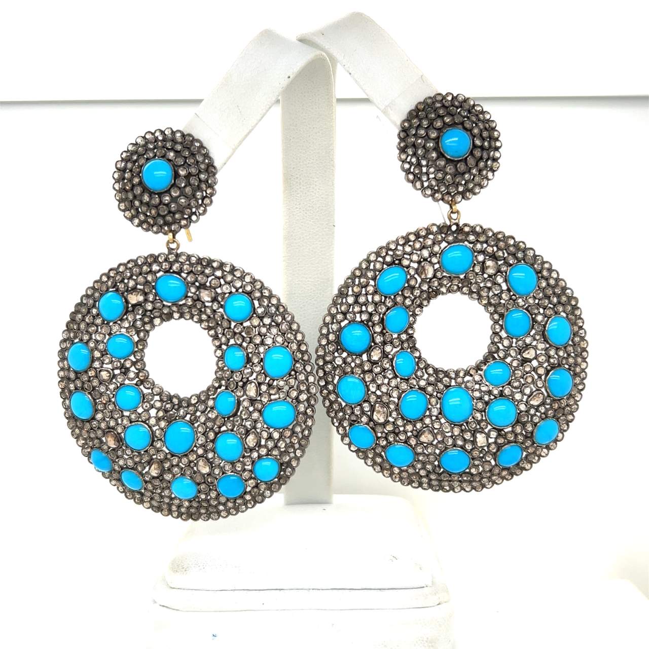 Silver and 18K Diamond Earrings