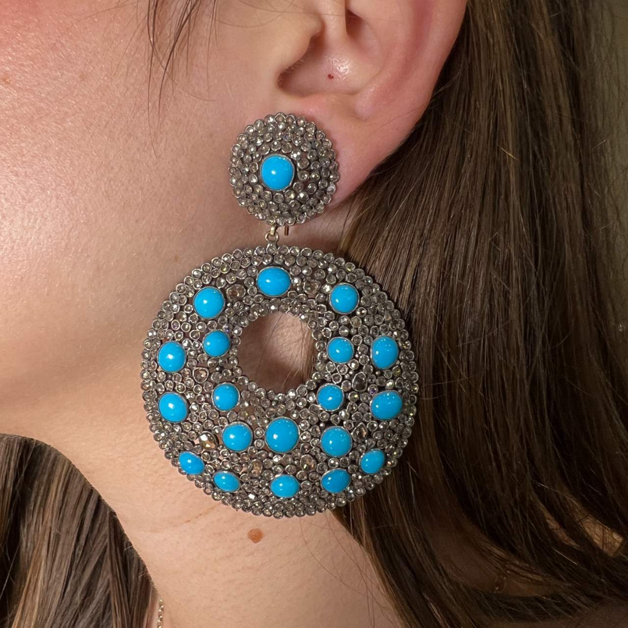 Silver and 18K Diamond Earrings