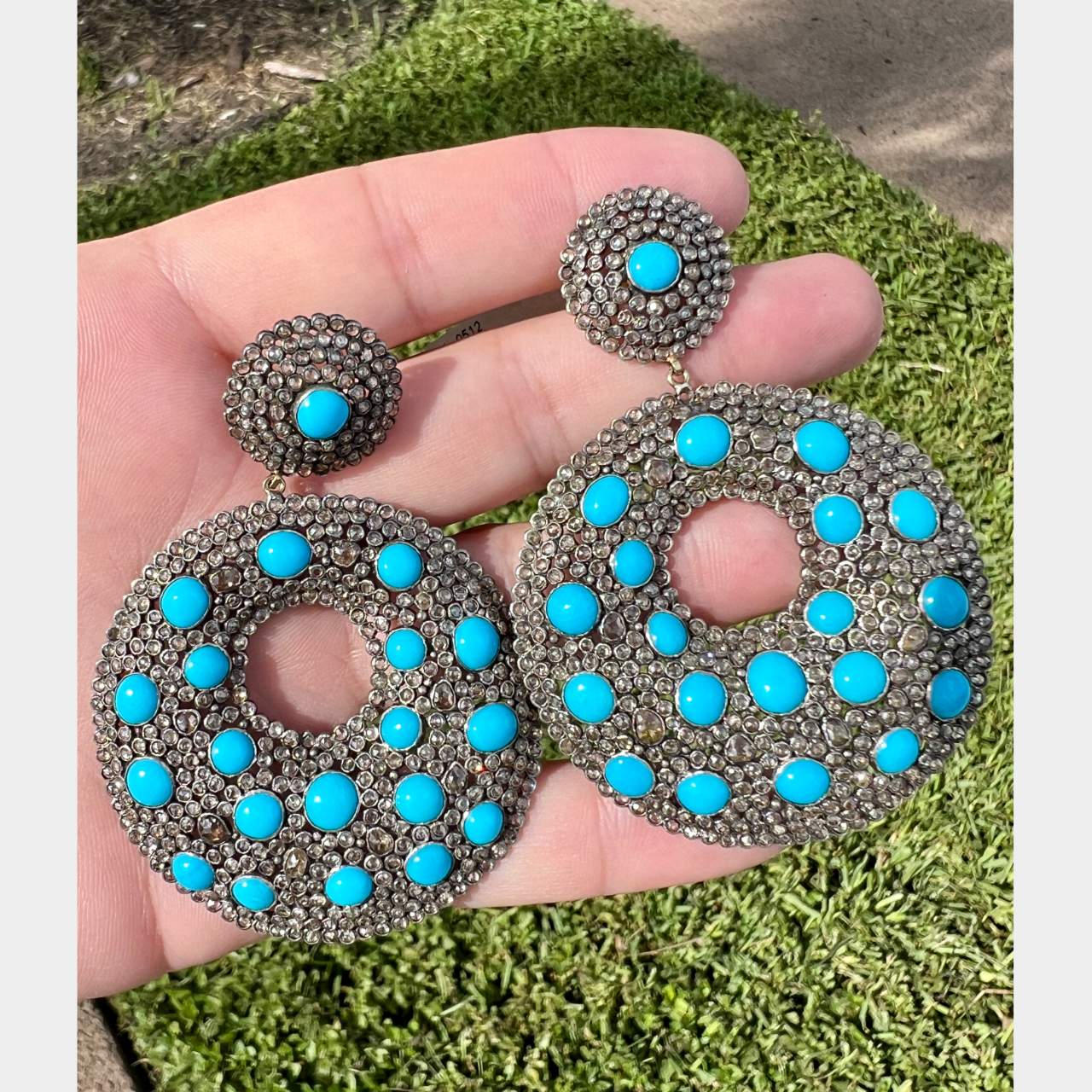 Silver and 18K Diamond Earrings