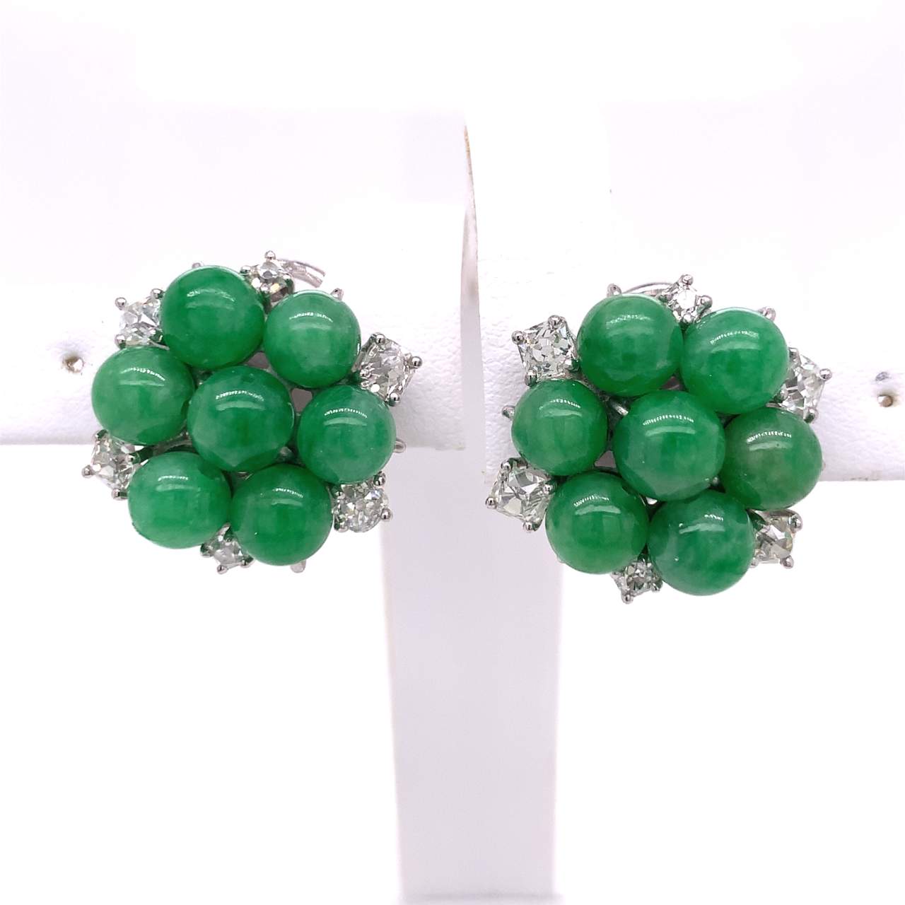 Jade and Diamond Earrings