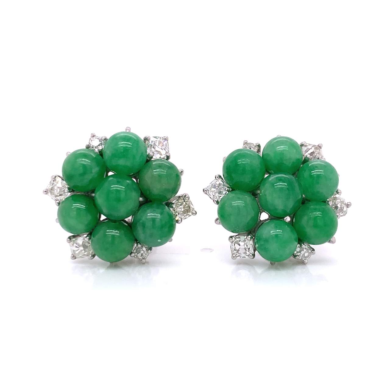 Jade and Diamond Earrings