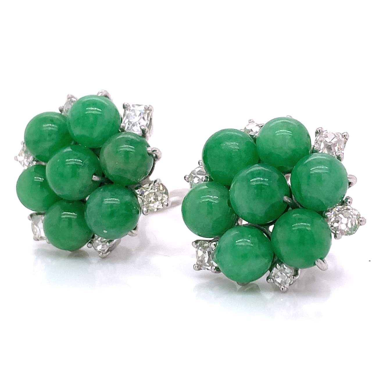 Jade and Diamond Earrings