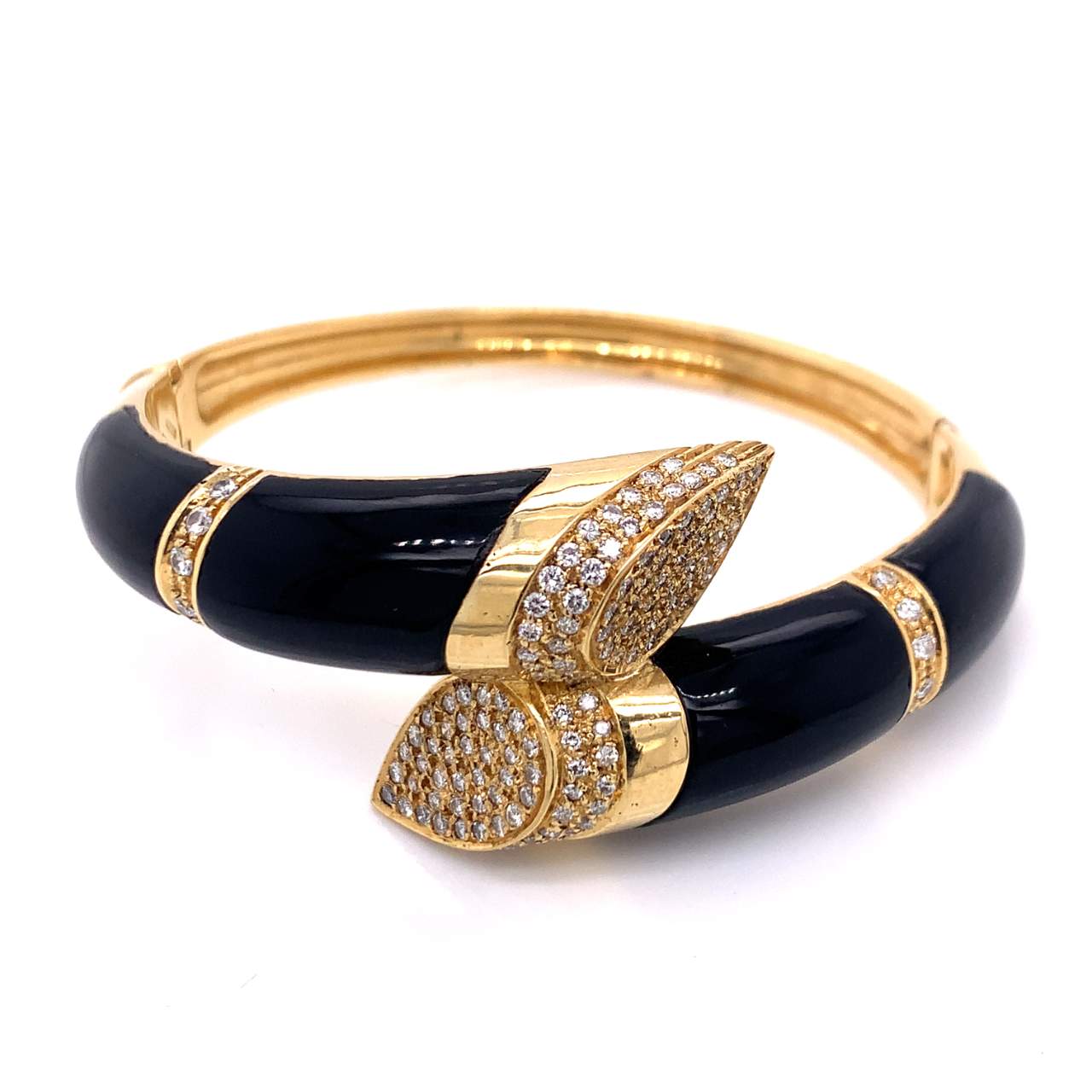 Onyx and Diamond Bangle