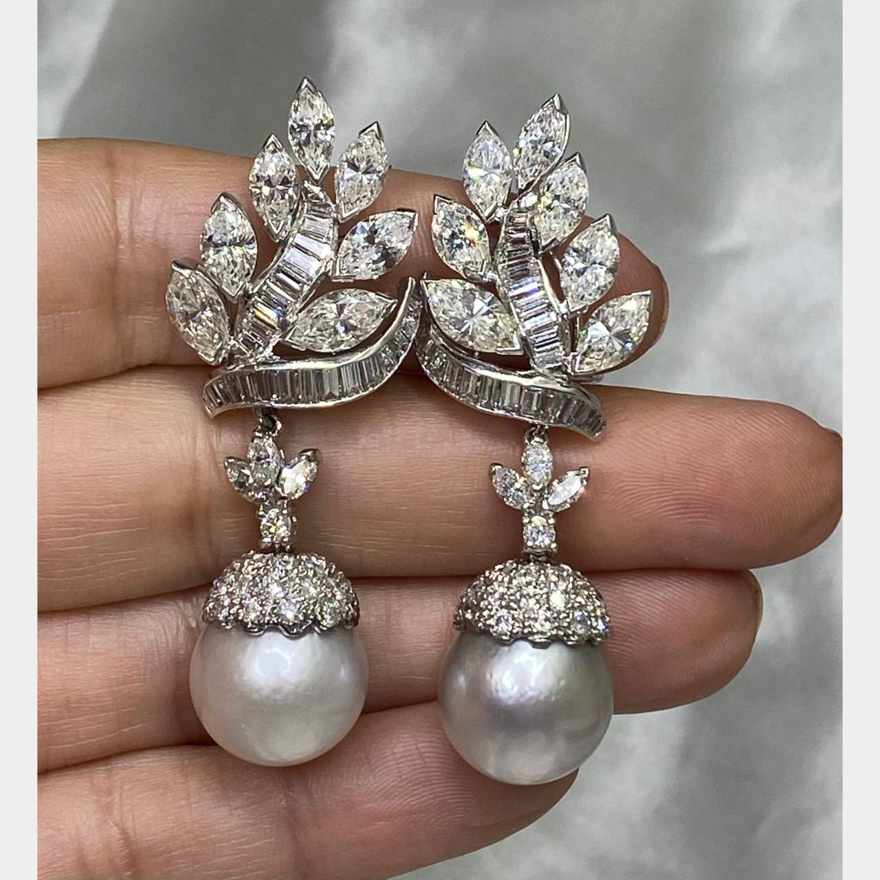 Diamond & South Sea Pearl Earrings