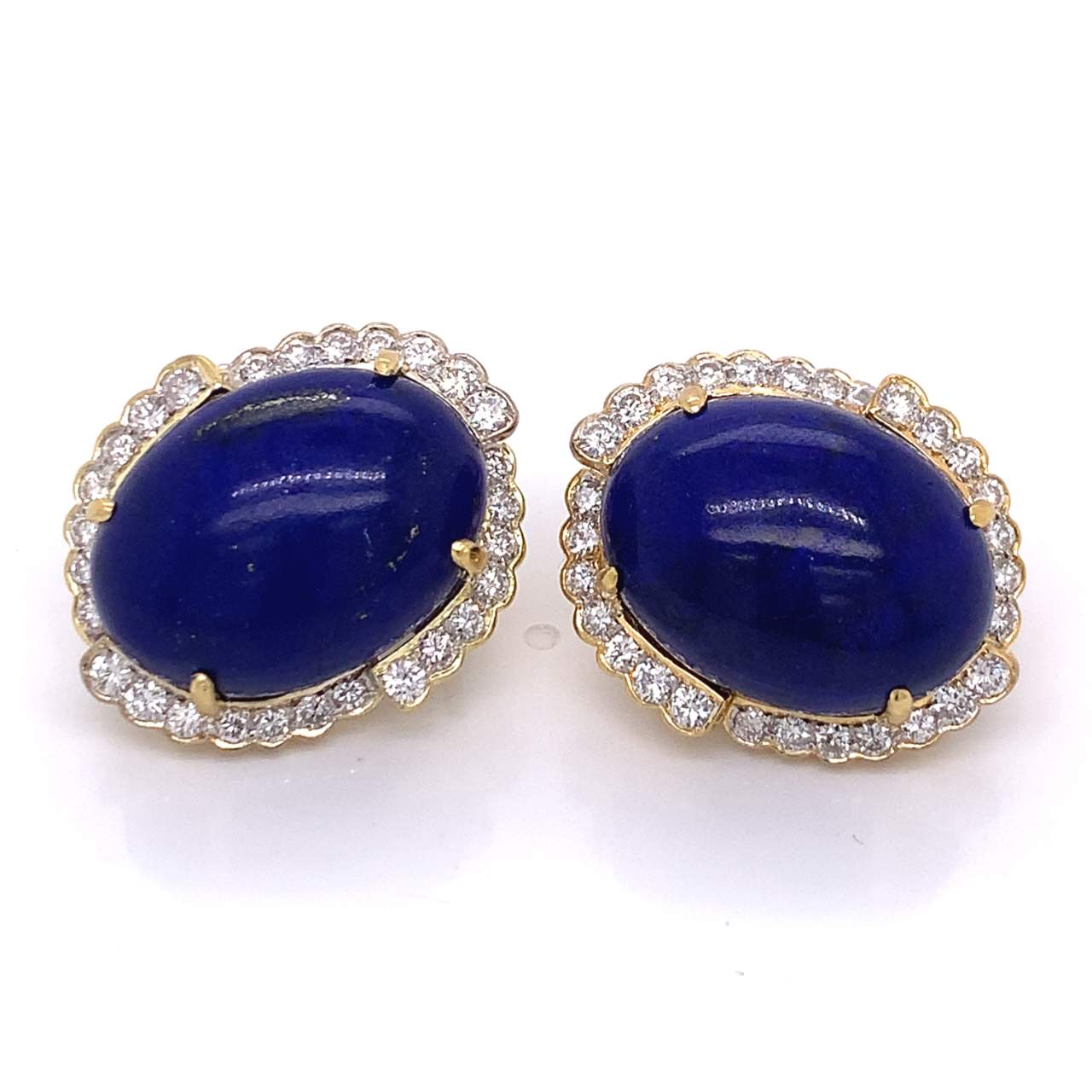 Lapis Lazuli Diamond Earrings